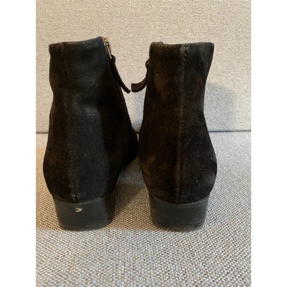 Aquatalia woman’s suede leather ankle boot size 6 black suede zip side sm heal - Picture 7 of 16